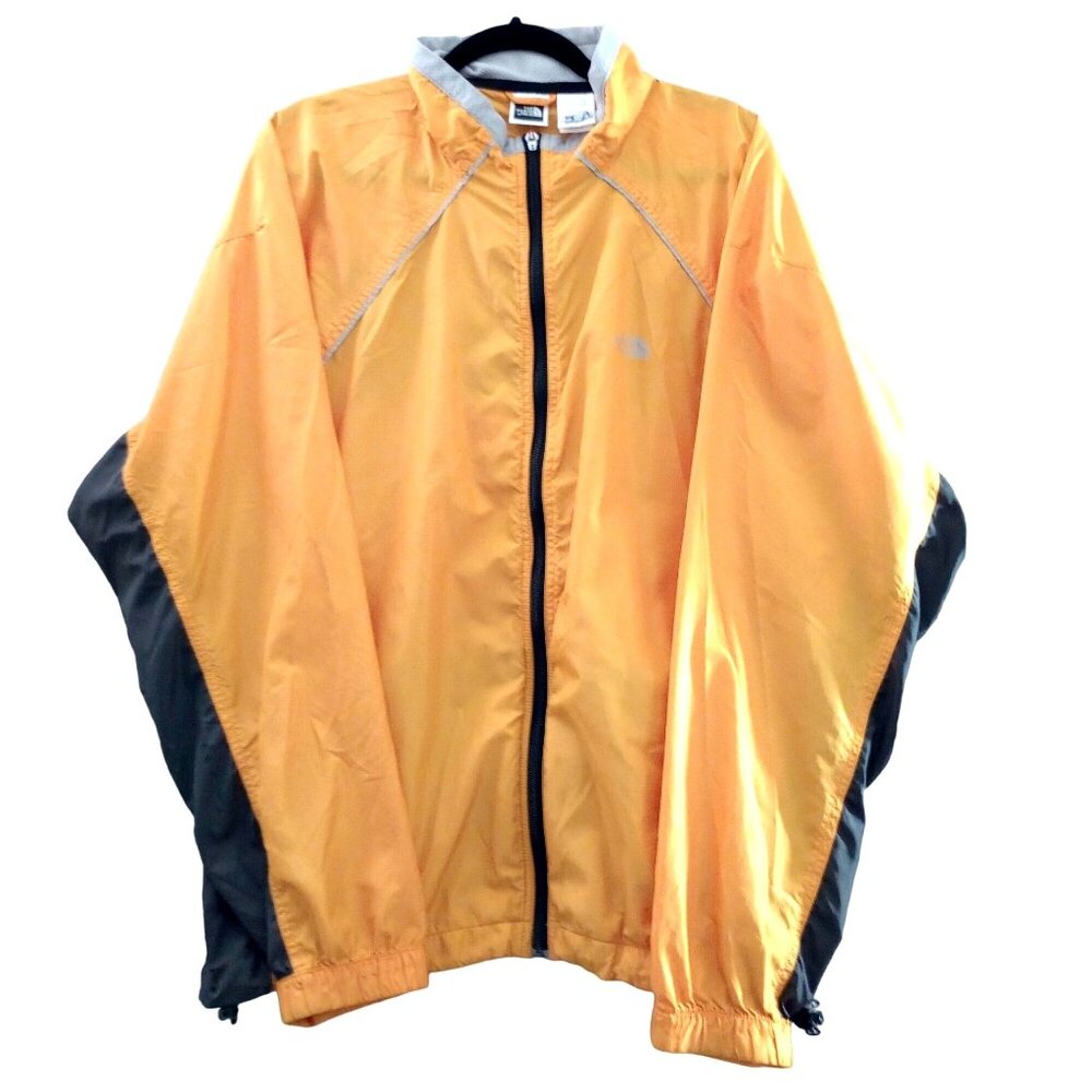 Vtg The North Face Mens Yellow Lightweight Windbreaker Packable Jacket Size XL